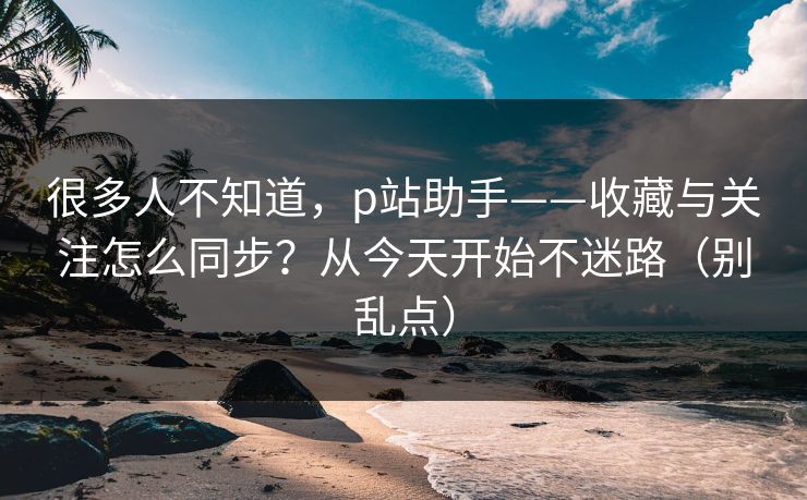 很多人不知道,p站助手——收藏与关注怎么同步?从今天开始不迷路(别乱点) 很多人不知道,p站助手——收藏与关注怎么同步?从今天开始不迷路(别乱点)